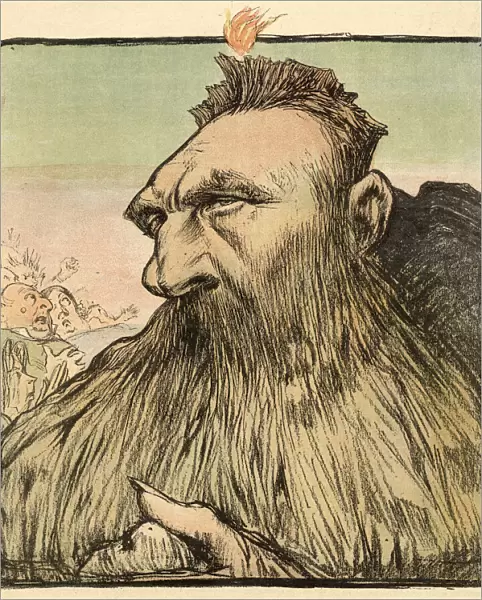 AUGUSTE RODIN (1840 - 1917), French sculptor: a satirical view Date: 1898