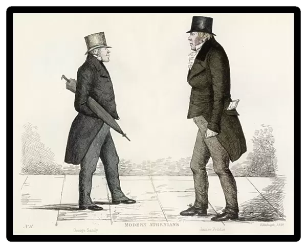 Mr George Sandy (c. 1777 - 1853), approaching Mr James Pedie (c