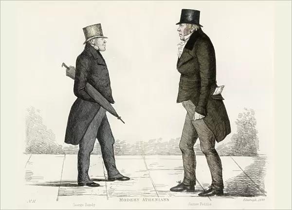 Mr George Sandy (c. 1777 - 1853), approaching Mr James Pedie (c
