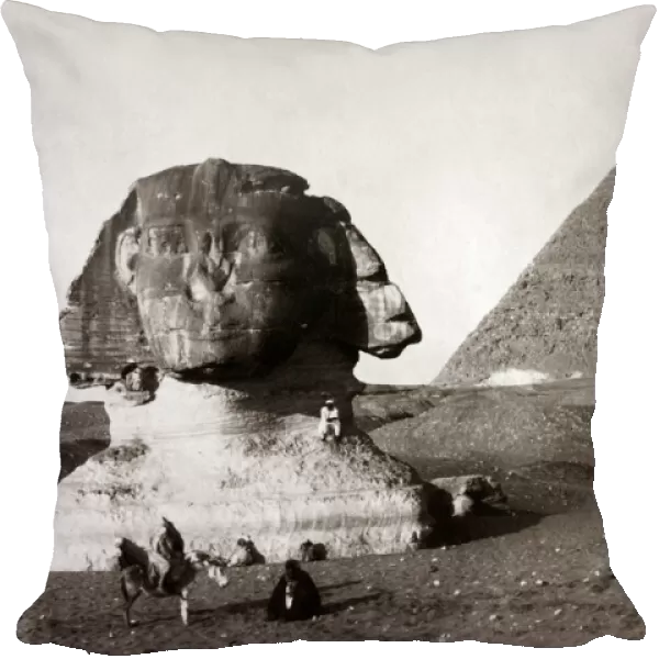 Great Pyramid and Sphinx, Egypt, 1880s. Date: 1880s