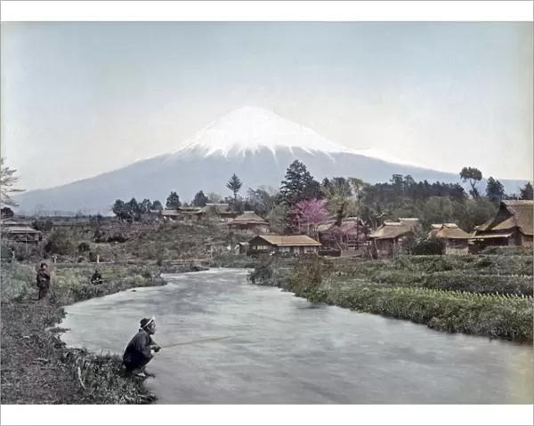 Mount Fuji from Omiya village, Japan, circa 1880s. Date: circa 1880s