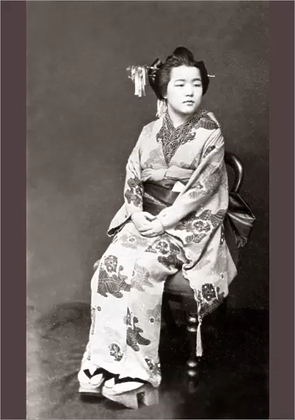 Geisha, Japan, circa 1870s. Date: circa 1870s
