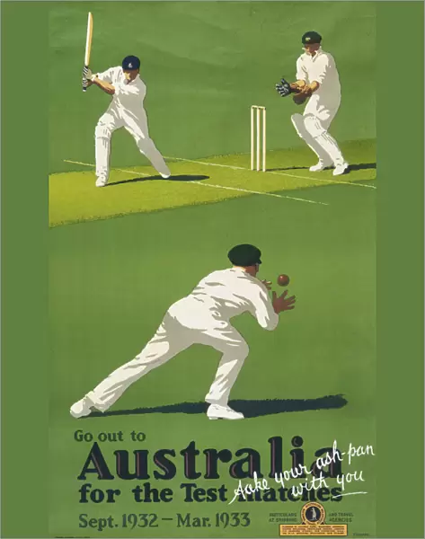 Poster advertising the Test Match in Australia