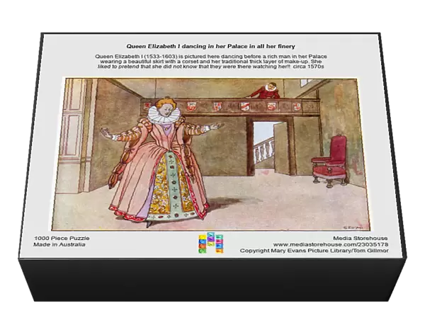 Queen Elizabeth I dancing in her Palace in all her finery