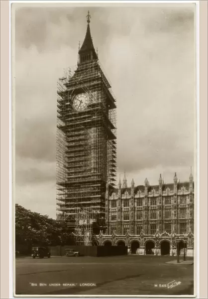 Big Ben under repair - Scaffolding - Houses of Parliament