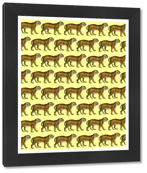 Repeating Pattern - Tigers - yellow background