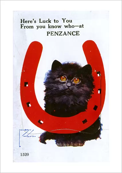Good Luck Card - Penzance - Lawson Wood - Black Cat