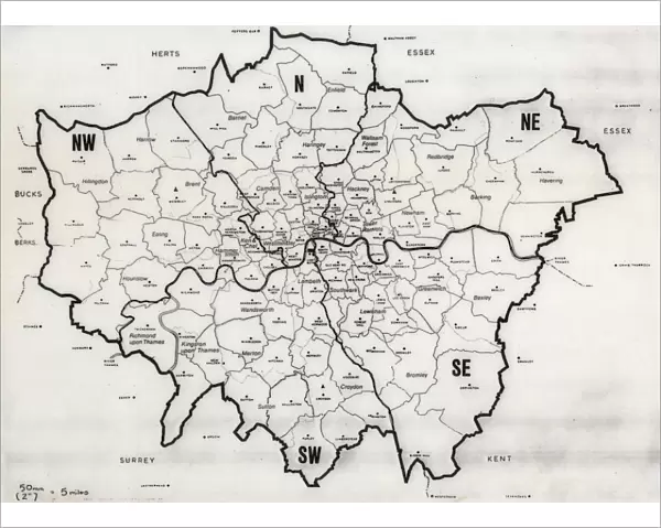 Map of the Greater London area