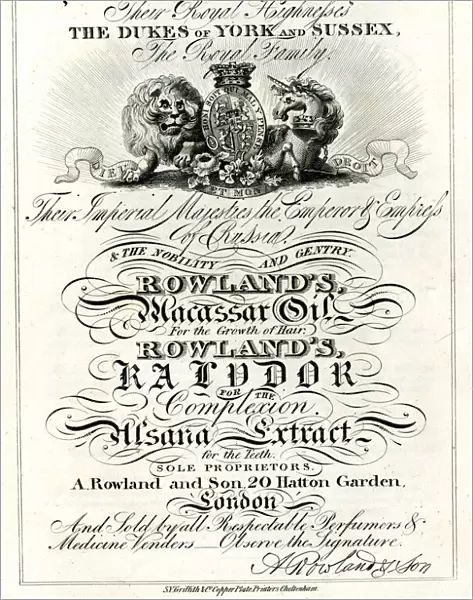 Advert, A Rowland and Son, Hatton Garden, London