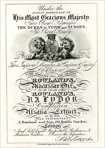 Advert, A Rowland and Son, Hatton Garden, London