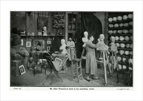 John Tussaud in studio 1905 John Tussaud in his studio 1905