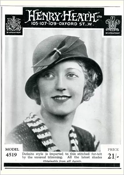 Advert for Henry Heath womens hats 1933