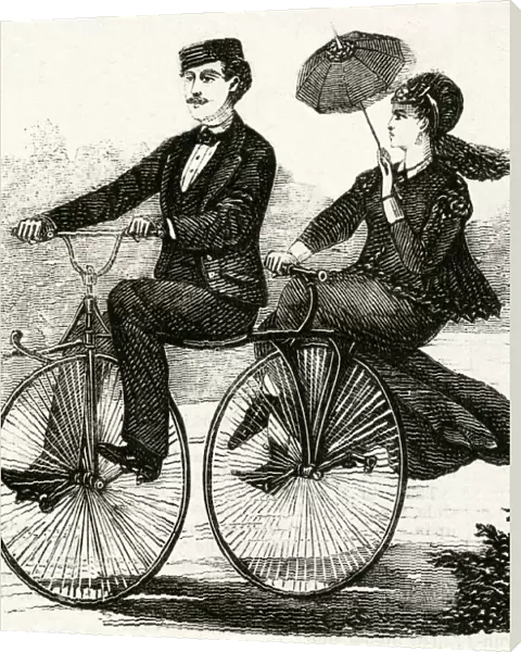 Two-seated velocipede 1869