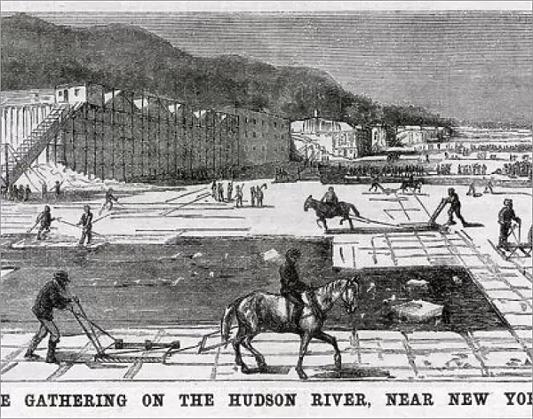 Ice-cutting on the Hudson River 1875