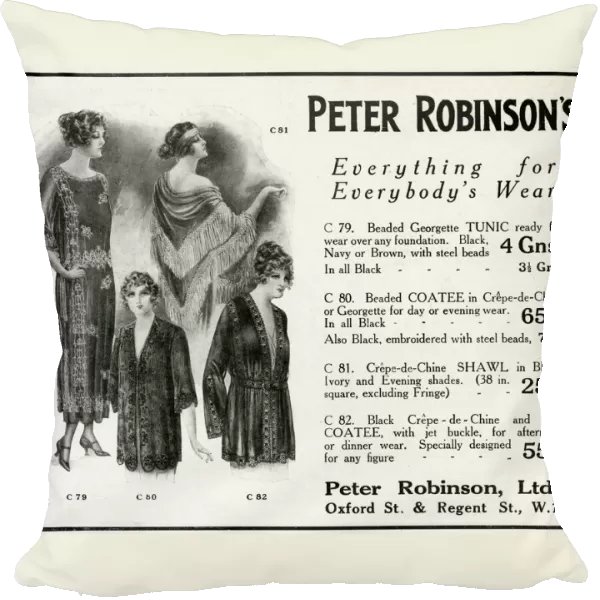 Advert for Peter Robinson womens beaded garments 1922 Advert for Peter Robinson