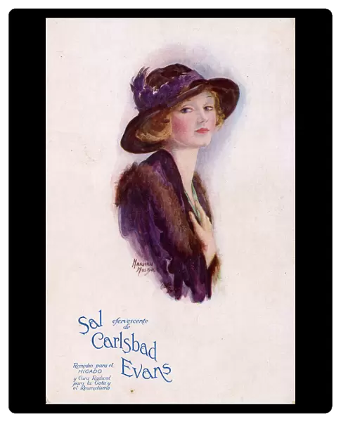 Advertisement on a postcard, Evans Carlsbad Salts
