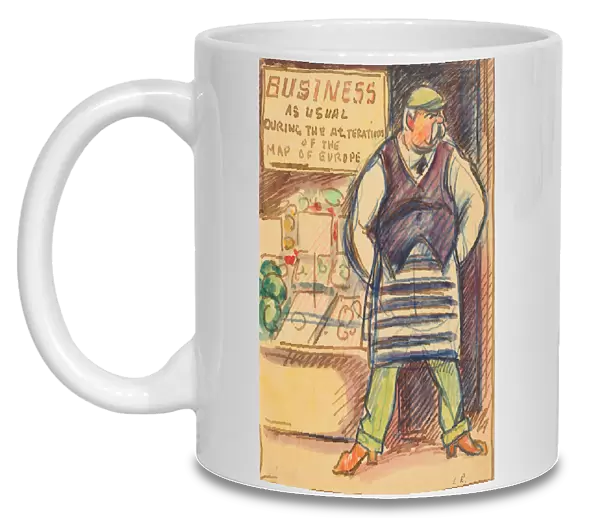 Cartoon, Business as Usual, by Rodo Pissarro, WW1