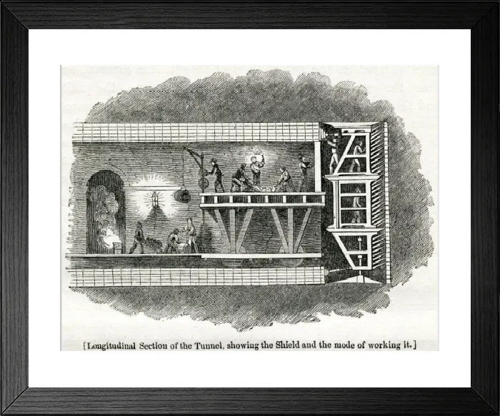 Framed Print : Longitudinal Section of Thames Tunnel Print 1825 Framed Print : Longitudinal Section of Thames Tunnel Print 1825