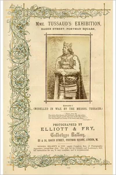Advert, King Edward I in Madame Tussauds Waxworks