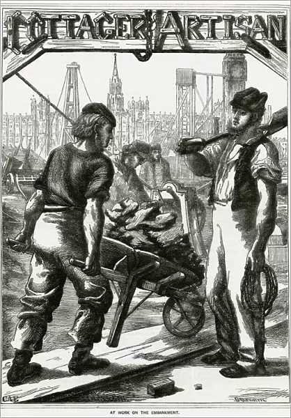 Work at the Embankment, London 1868