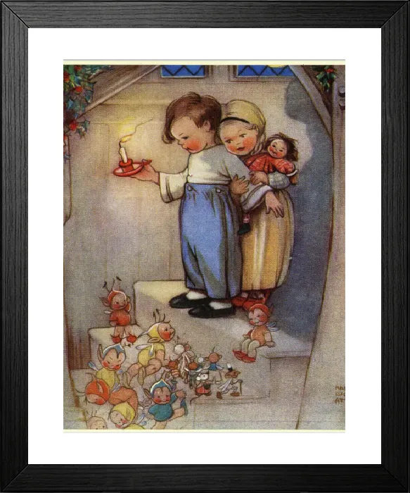 Framed Print : Mabel Lucie Attwell Christmas Eve Print Framed Print : Mabel Lucie Attwell Christmas Eve Print