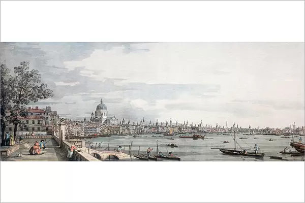 View of the City from Somerset House Gardens, London