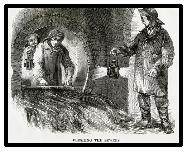 Flushing the sewers 1860s