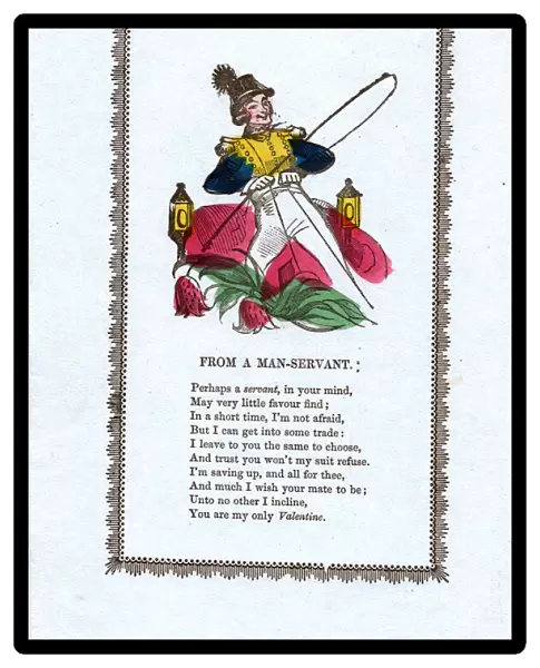 Valentine card from a Man-Servant, with verse