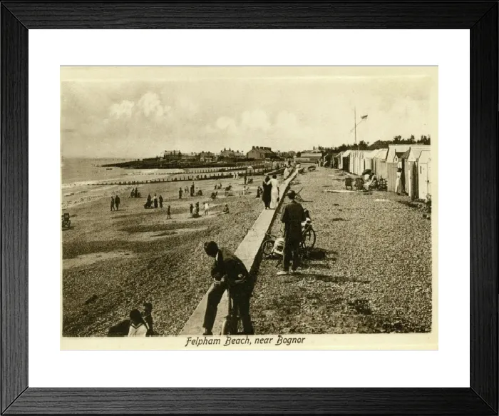 Framed Print : Early 20th Century Felpham Beach Print, West Sussex Framed Print : Early 20th Century Felpham Beach Print, West Sussex