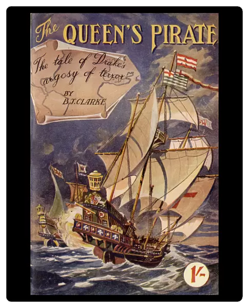Front cover, The Queens Pirate, by B J Clarke