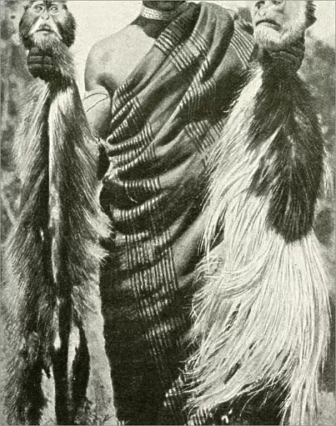 Man with two monkey heads, East Africa