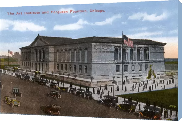 Art Institute and Ferguson Fountain, Chicago, Illinois, USA