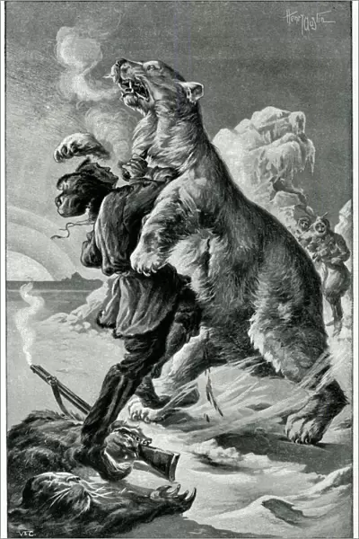 Frontispiece illustration, The Ice Desert, by Jules Verne