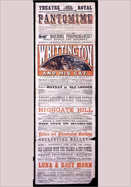 Playbill, Dick Whittington, Theatre Royal, Birmingham
