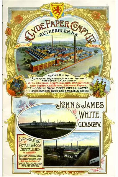 Advert, Clyde Paper Company Ltd, Rutherglen