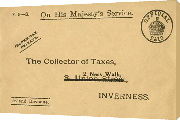 Inland revenue envelope, c. 1920s
