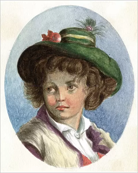 Artwork by Florence Auerbach, boy in a hat