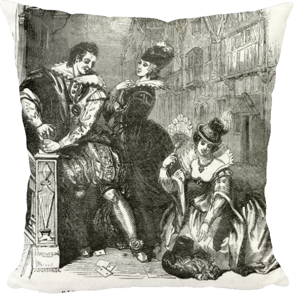 Elizabethan courtier and two elegant ladies
