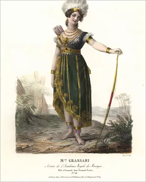 Soprano opera singer Mlle. Grassari as Amazili