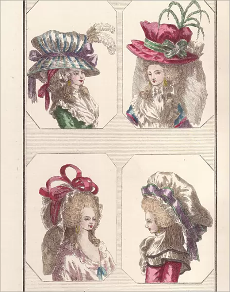 Womens hats and bonnets of 1787
