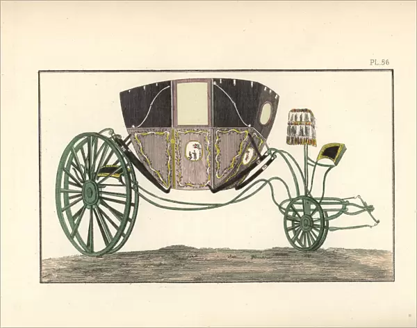 Two-person horse-drawn carriage called a vis-a-vis