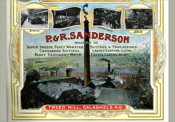 Advert, P & R Sanderson, Tweed Mill, Galashiels, Scotland