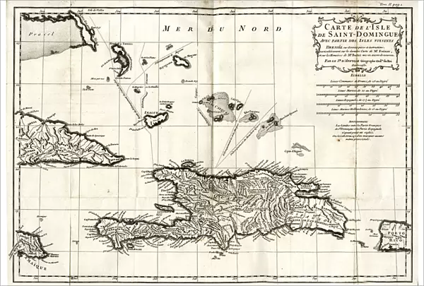 Map of Hispaniola (San Domingo, Haiti), West Indies