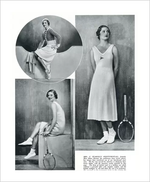 Tennis clothes designed by Mrs Fearnley Whittingstall