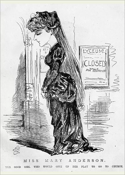Cartoon, Miss Mary Anderson, actress