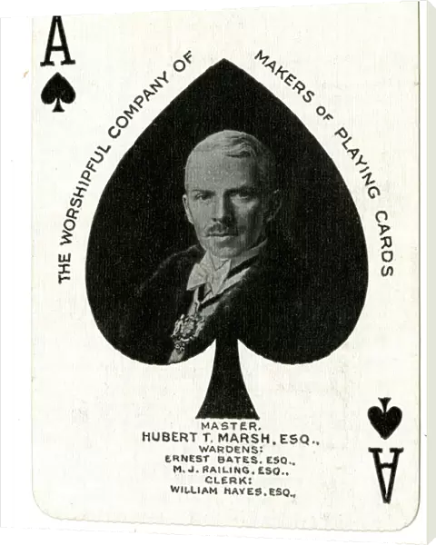 Hubert T Marsh on an Ace of Spades playing card