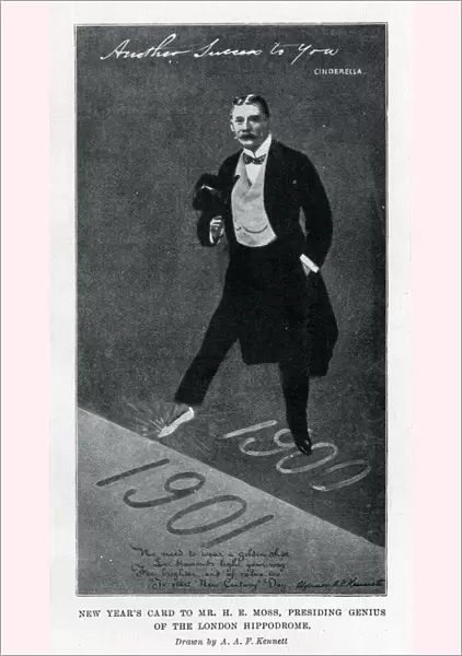 Sketch card design to Edward Moss of the London Hippodrome