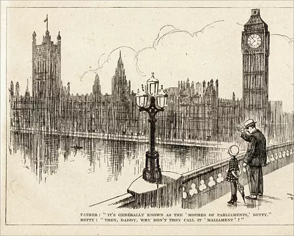 Cartoon, Houses of Parliament, London