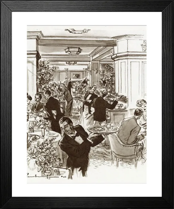 Framed Print : The Ivy Restaurant Interior, 1946 Print Framed Print : The Ivy Restaurant Interior, 1946 Print