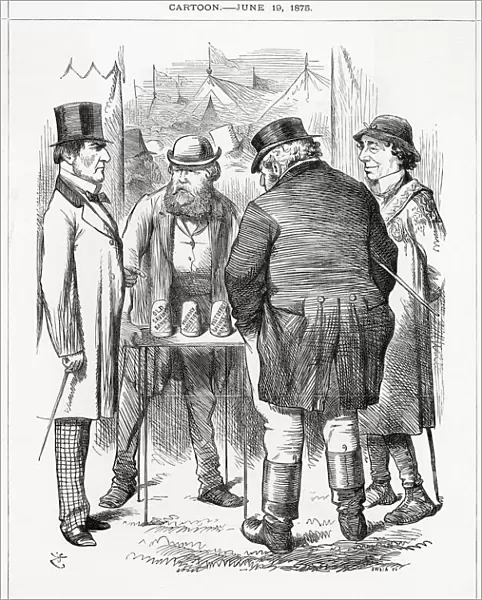 Cartoon, The Indignant Bystander (Gladstone and Disraeli)